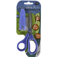 Pentel Curved Blade Scissors Kids Fluorine-Coated Blue