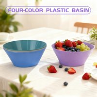 Home & Styling Large Salad Bowls, 4-Piece Set, Plastic, Compact & Portable