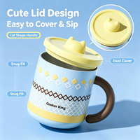 Meow Encounter Desk Tumbler 450ml – Yellow Diamond Plaid