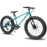 HILAND, Roon, Kids Bicycle Teens Mountain Bike for Boy and Girl Fat Tire with Shimano 7 Speed Dual Disc Brake, Green, 20 inch