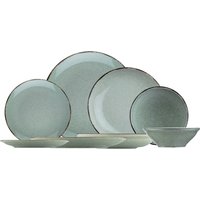 Set 24 pezzi tavola porcellana verde bordo scuro