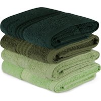 Set 4 asciugamani bagno Rainbow cotone verde