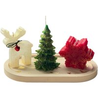 Set 3 candele Natale con supporto