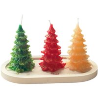 Set 3 candele albero Natale con supporto