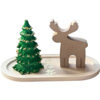 Set decorazioni Natale albero e renna con supporto