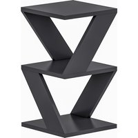 Tavolino salotto 3 ripiani antracite 30x30x50 cm Albeni