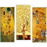 Quadro 3 pannelli Klimt 70x50 cm