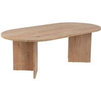 Tavolino da salotto ovale legno chiaro 119x40x60 cm