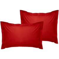 Set 2 federe in cotone rosse
