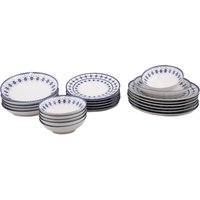 Set 24 piatti decori blu