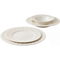 Set 24 piatti bianchi con decoro ai bordi