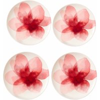 Set 4 piatti da dessert Fleur rosa