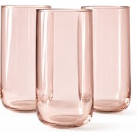 Set 3 bicchieri in vetro rosa 365 ml