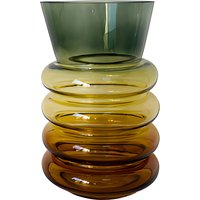 Vaso arredo vetro a cerchi 20 cm verde