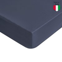 Lenzuolo con angoli matrimoniale cotone blu Aurora Biancoperla