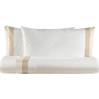 Parure copripiumino matrimoniale cotone beige Soraya Biancoperla