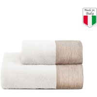 Set asciugamano spugna viso e ospite bianco Washed Biancoperla