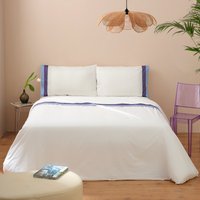 Completo letto matrimoniale Soraya blu in cotone Biancoperla