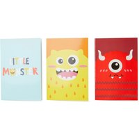 Set 3 quaderni a righe Monster dmail