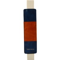 Segnalibro con taschina porta penne blu