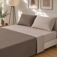 Completo letto matrimoniale manopesca tortora bicolore