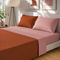 Completo letto matrimoniale manopesca marrone bicolore