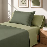 Completo letto 1 piazza e mezza manopesca verde bicolore