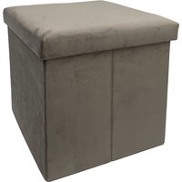 Pouf pieghevole velluto marrone 40x40 cm