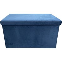 Cassapanca pieghevole velluto blu 40x71 cm