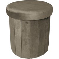 Pouf pieghevole velluto marrone 38 cm
