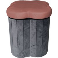 Pouf pieghevole velluto fiore terracotta 40 cm