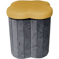 Pouf pieghevole velluto fiore giallo 40 cm