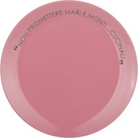 Piatto piano malva con scritta 27 cm in stoneware