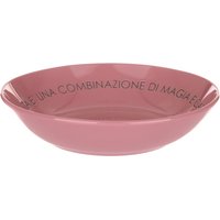 Piatto fondo malva con scritta 20 cm in stoneware