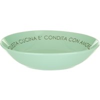 Piatto fondo salvia con scritta 20 cm in stoneware