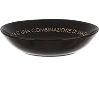 Piatto fondo nero con scritta 20 cm in stoneware