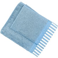 Set 2 asciugamani Amalfi azzurri in cotone Ipersan
