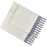 Set 2 asciugamani Amalfi bianchi in cotone Ipersan