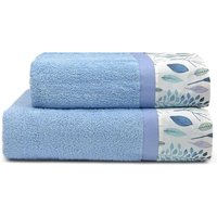 Set 2 asciugamani Corallo azzurri in cotone Ipersan