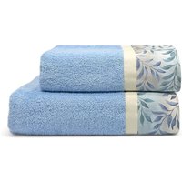 Set 2 asciugamani Felce azzurri in cotone Ipersan