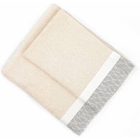 Set 2 asciugamani Ventotene crema in cotone Ipersan