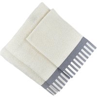 Set 3 asciugamani Amalfi bianchi in cotone Ipersan