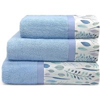 Set 3 asciugamani Corallo azzurri in cotone Ipersan