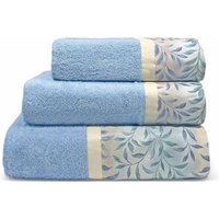 Set 3 asciugamani Felce azzurri in cotone Ipersan