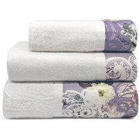 Set 3 asciugamani Ramage bianchi in cotone Ipersan