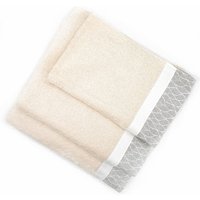 Set 3 asciugamani Ventotene crema in cotone Ipersan