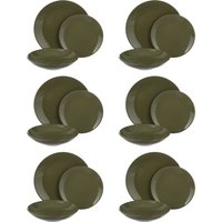 Servizio 18 piatti terracotta verde Style
