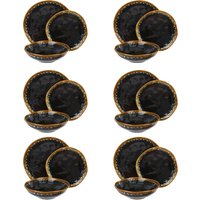 Servizio 18 piatti terracotta nero oro Olympus