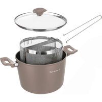 Pentola pasta 22 cm tortora con 2 cestelli e coperchio
