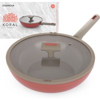 Wok 28 cm antiaderente ceramico Koral con coperchio